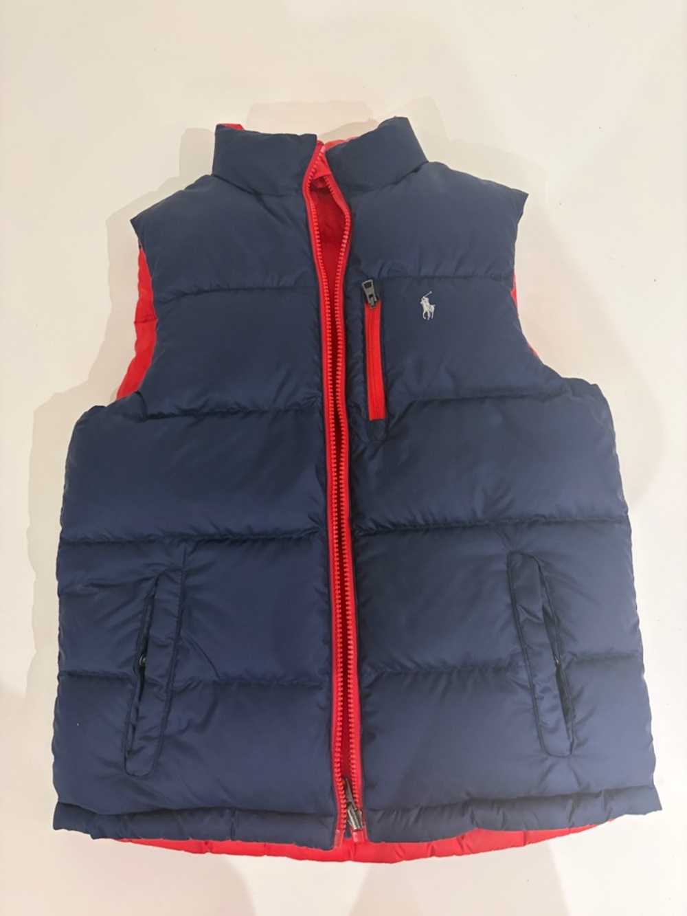 Polo Ralph Lauren Navy with Red Trim Quilted Puffer Vest (Reversible)